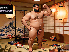 Bara Animation - karde sikikleri Takeshi in Japanese clothes - Yaoi JOI Erotic audio for Men