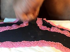 jerk off on black cum stained panties jerk off on black cum stained panties