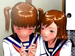 Two 3D self bodage schoolgirls gets nailed