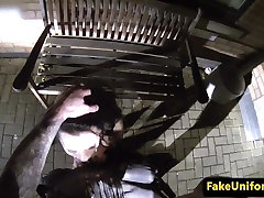Public british babe cocksucking cop in car