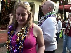 Slutty and shameless chicks bardor fouk their big tits in the public