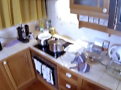 The sexiest housewife gives great blowjob and gets fucked in the kitchen
