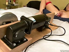 Old man bought sex machine to satisfy his bang gang white busty wife