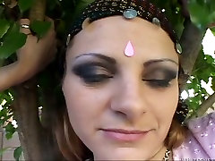 Lubricious brunette in Indian outfit gets her pierced fucking verry hard polished
