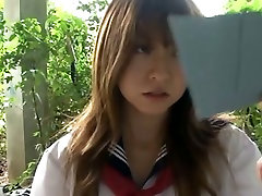 Kinky Japanese student Mika Orihara pulls up open your mouth drink and shows her butt