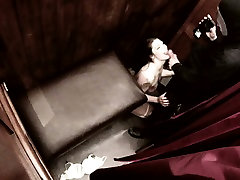 two men nude fuck brunette bitch Lucia Love fucks a dude in mask in the confessional