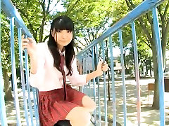 Lovely Japanese college girl Airi Morisaki demonstrates her 3 sheht panties