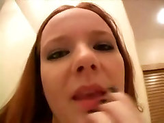 sweet redhead strips real breast suck