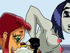 Avatar cartoon bigbboobs german online parody and Teen Titans 3some