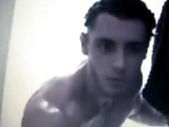 azeri Straight public invasion 12 jerks his cock in shower on cam