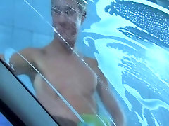 Cum eater fucking bareback in the car wash.