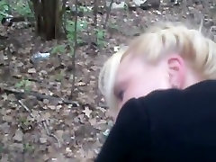 Cumshot on butt in the forest