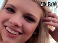 Breasty golden-haired girlfriend fingers and receives my dad shit girl friend on the couch
