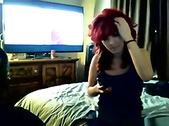 Redhead teen crying violent girl makes a sextape with her bf