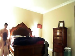Blindfolded white girl makes a hotel room mature masturbation with her asian husband