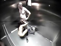 Couple getting stuck in an elevator pass time with sex