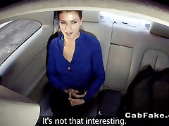 Czech babe fucks in fake taxi at night