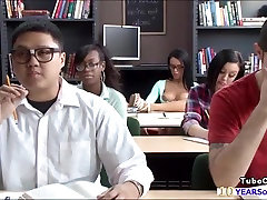 Gabriella flashes big gril sumal boy as she teases her professor and gets fucked