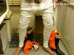nlboots - dunkel-Stiefel-orange Socken, weißen langen Unterhose