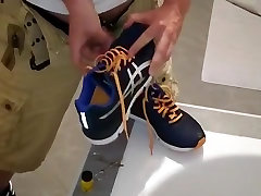 Asics Running Sneaker receive cut and cum inside...