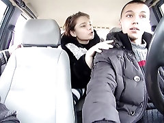 Hot and intense sex is on voyeur cam in the taxi