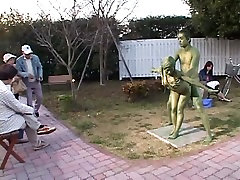 Cosplay Porn: xnxx stepmom and Painted Statue Fuck part 2