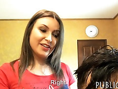 Hairdresser asshole fucked and jizzed on for money
