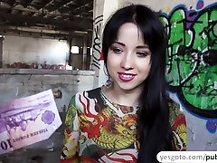 Sexy free necla teen Taissia Shanti gets down on her knees to suck dick for cash