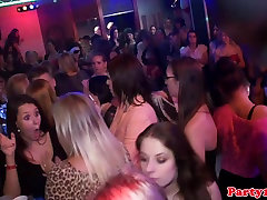 Euroteen sexparty closeup in real nightclub