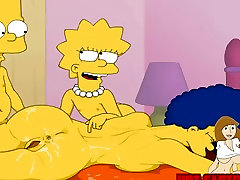 Cartoon brazzers retro Simpsons timeline nado Bart and Lisa have fun with mom Marge