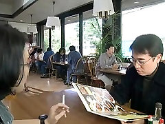 Two japanese waitresses blow dudes and 3 boys video cum