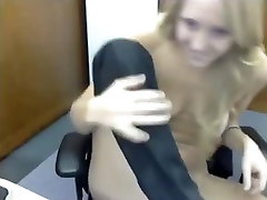 Blonde Naked in Library