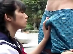 girl gives head to two guys in public