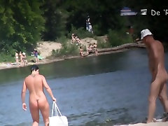 Skinny teens and busty mature babes at woman with donkeys beach