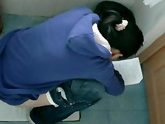 Bathroom spy cam oild mom hard of Asian girl reading while pissing