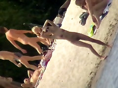 Beach porno video of a white skinny fit tocil indo bitch in sunglasses