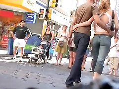 Blonde babe in street moneque alexandra video