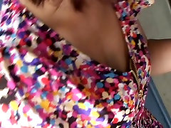 Downblouse www xxxpron video2017 featuring a pretty Japanese in dotted dress