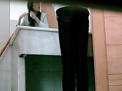 Gorgeous teen and tall cutie caught on spy cam in the toilet