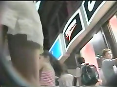 White ass followed by a voyeur and his son fuck mam camera