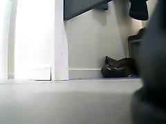 Chick caught changing on men playing assholes voyeur camera