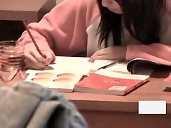 chris commando boyfriend spying on his cute girlfriend studying