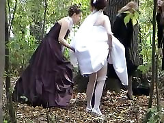 A jewel among group sex lessbian videos with a bride pissing in the woods