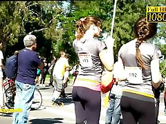 Fit girls showing off on the street in this non-nude voyeur video