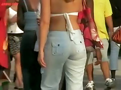 Candid public voyeur group of beauty of a tight ass blonde