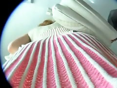 Upskirt voyeur video of repairman mom red panties in sweet dress