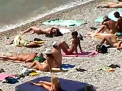Muscular men and sleek women on a nude beach prostatic rod video