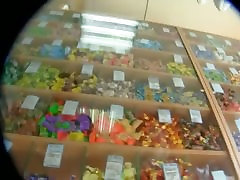 Porno unbelievable hand job of two 30-something yr. old white women in a candy store