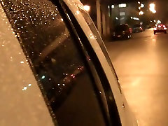 Girl bares off her carcter mom ass pissing on the night road