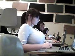 Brunette girl has awesome huge boobs on friend bech fuck video